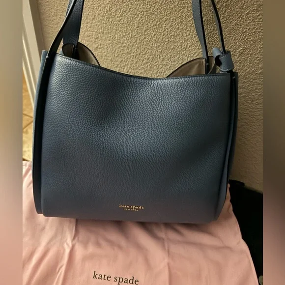 Kate Spade New York Knott Pebbled and Suede Leather Shoulder Bag